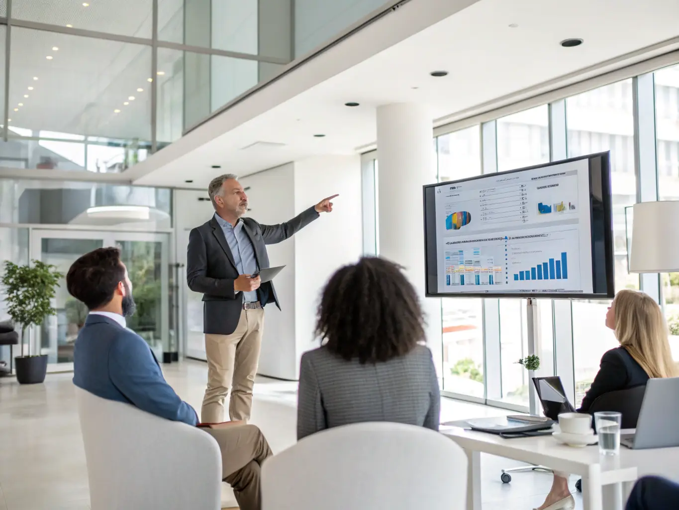 A coach is conducting a webinar on asset management, demonstrating techniques for optimising financial assets and mitigating risks. The webinar includes case studies and real-world examples relevant to the UK market.